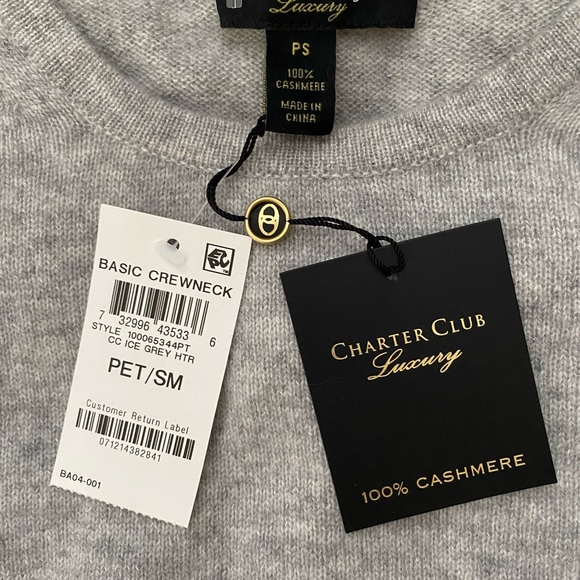 NWT 100% Pure Cashmere charter club luxury cashmere Sweater - Picture 2 of 11